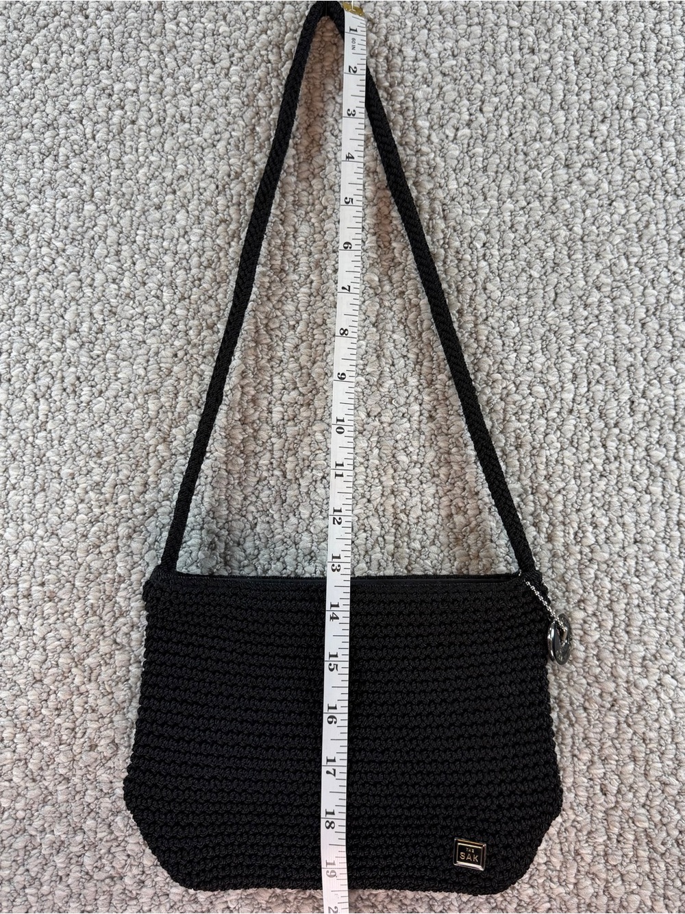 NWOT ‘The Sak’ Small Black Hand Crocheted Shoulder Bag - Picture 13 of 15